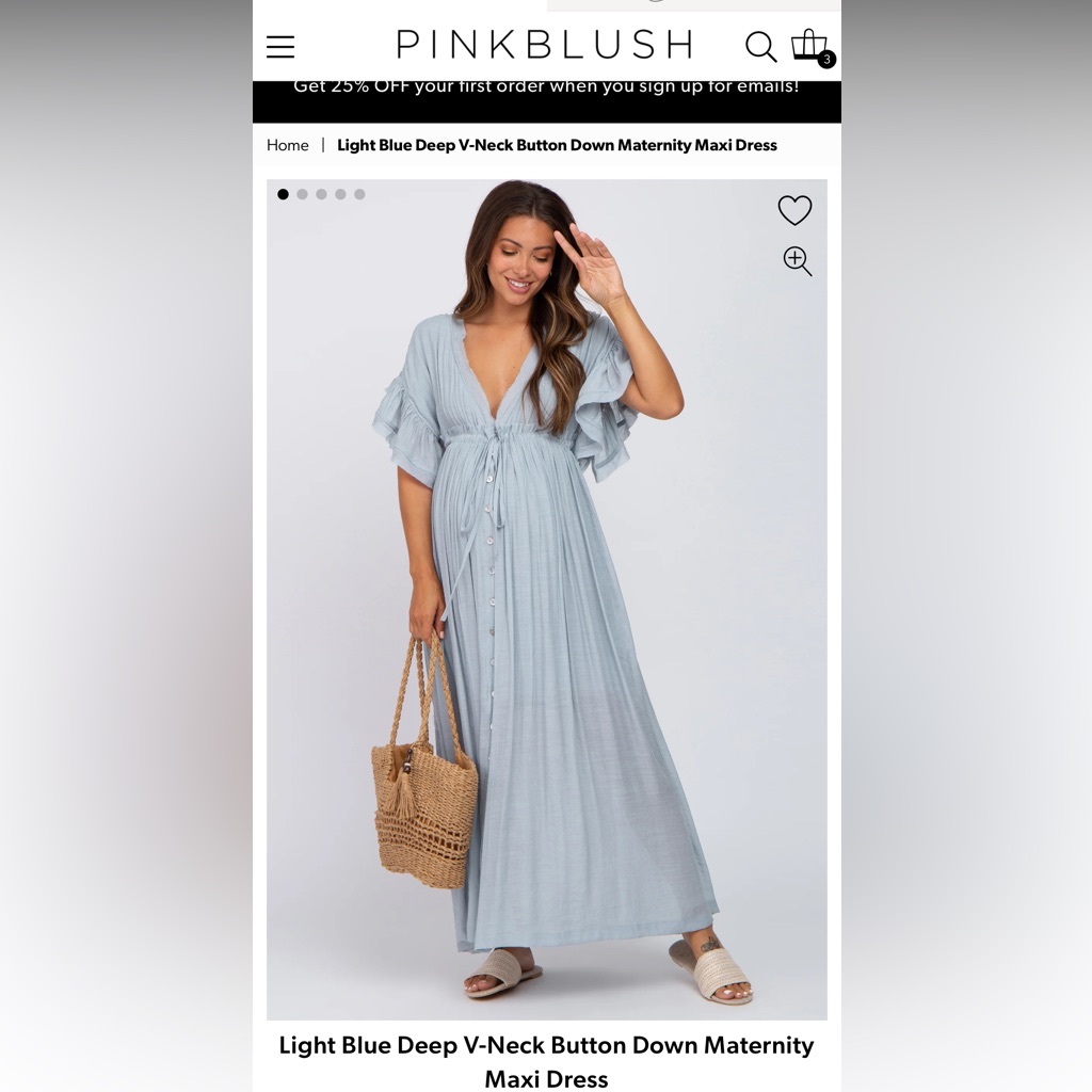 Pink Blush Maternity Maxi Dress Blue